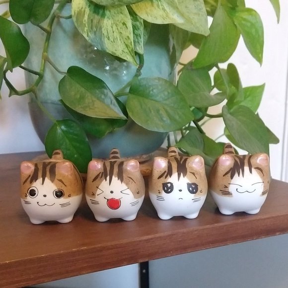 Kitty Cat Mini Planters (Set of Four) - Picture 1 of 14